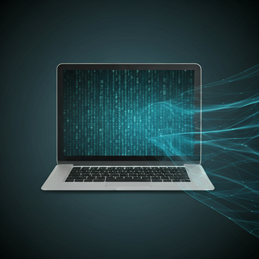 Abstract digital network visualization representing cyber security